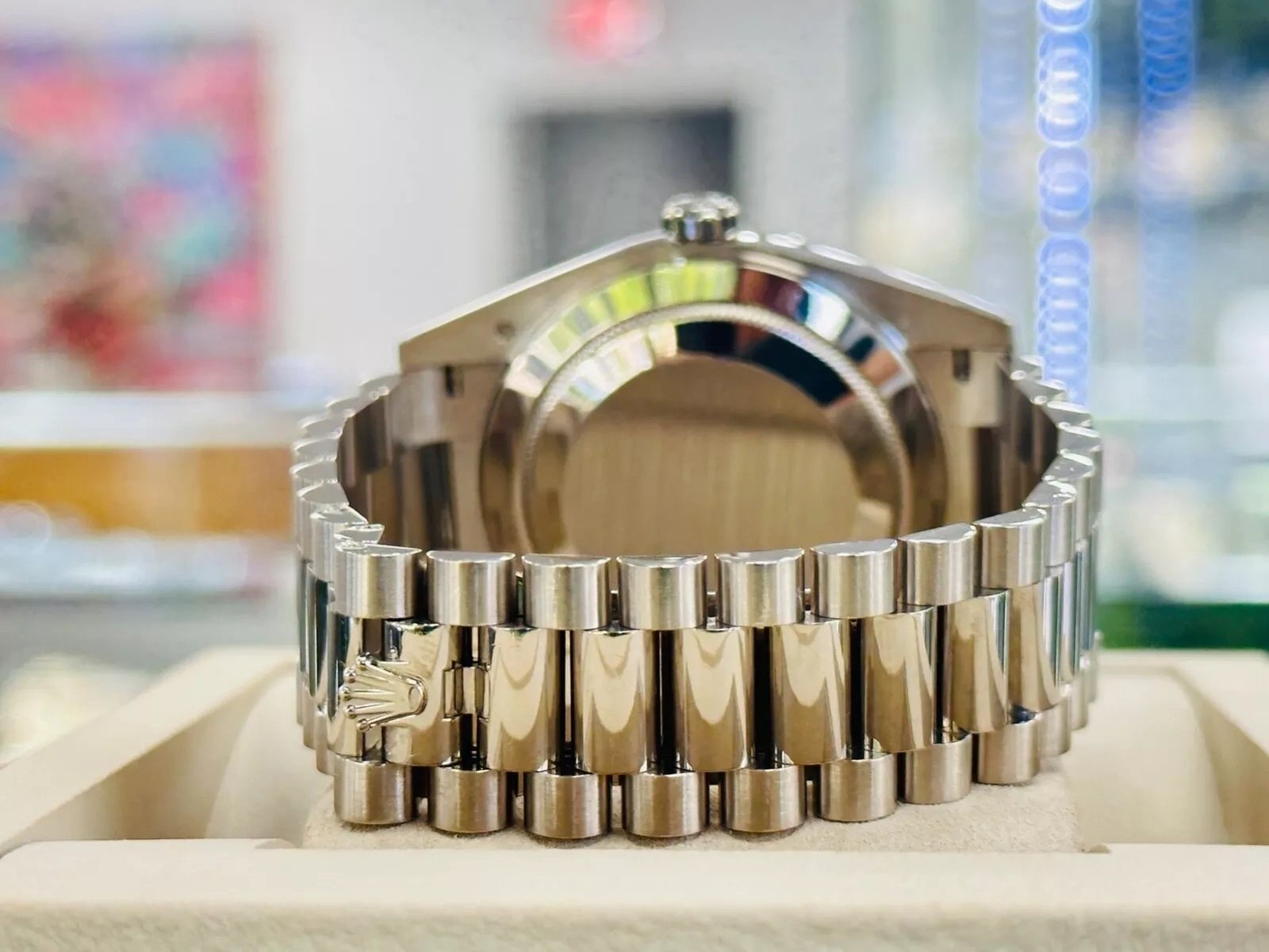 RLX Day-Date "President" 40mm White Gold Black Index Dial - 228239 - Image 7