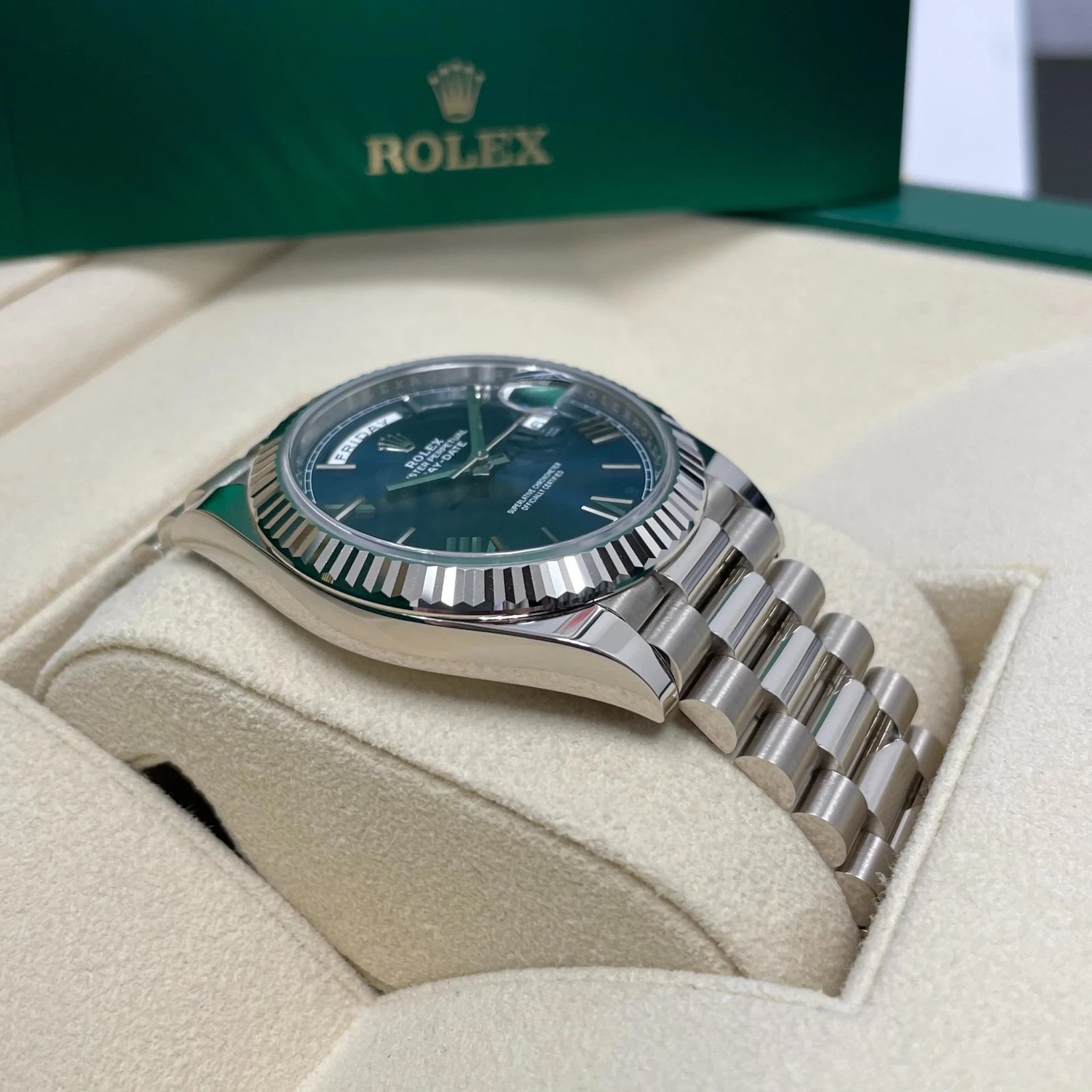 RLX Day-Date "President" 40mm Blue Roman Dial 228236-0007 - Image 6