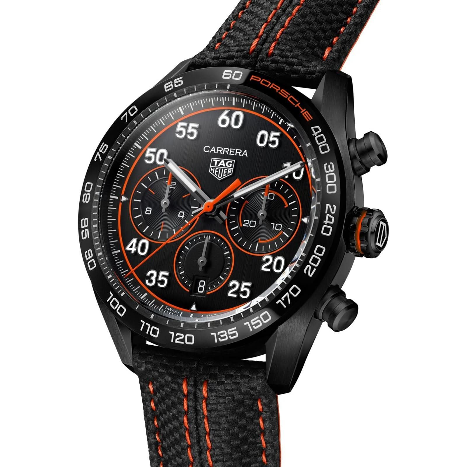【Super Clone】TAG Heuer Carrera Chronograph x Porsche Orange Racing Men's Watch CBN2A1M.FC6526 - Image 2
