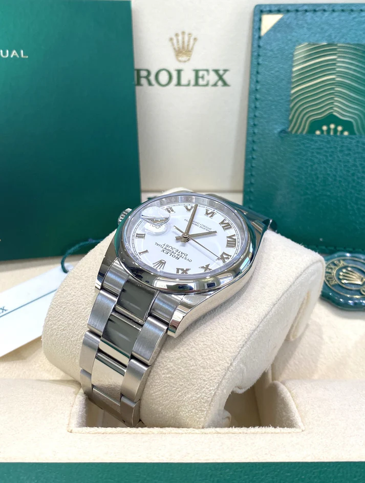 RLX Datejust 36mm 126200 Stainless Steel White Roman Dial Oyster - Image 8