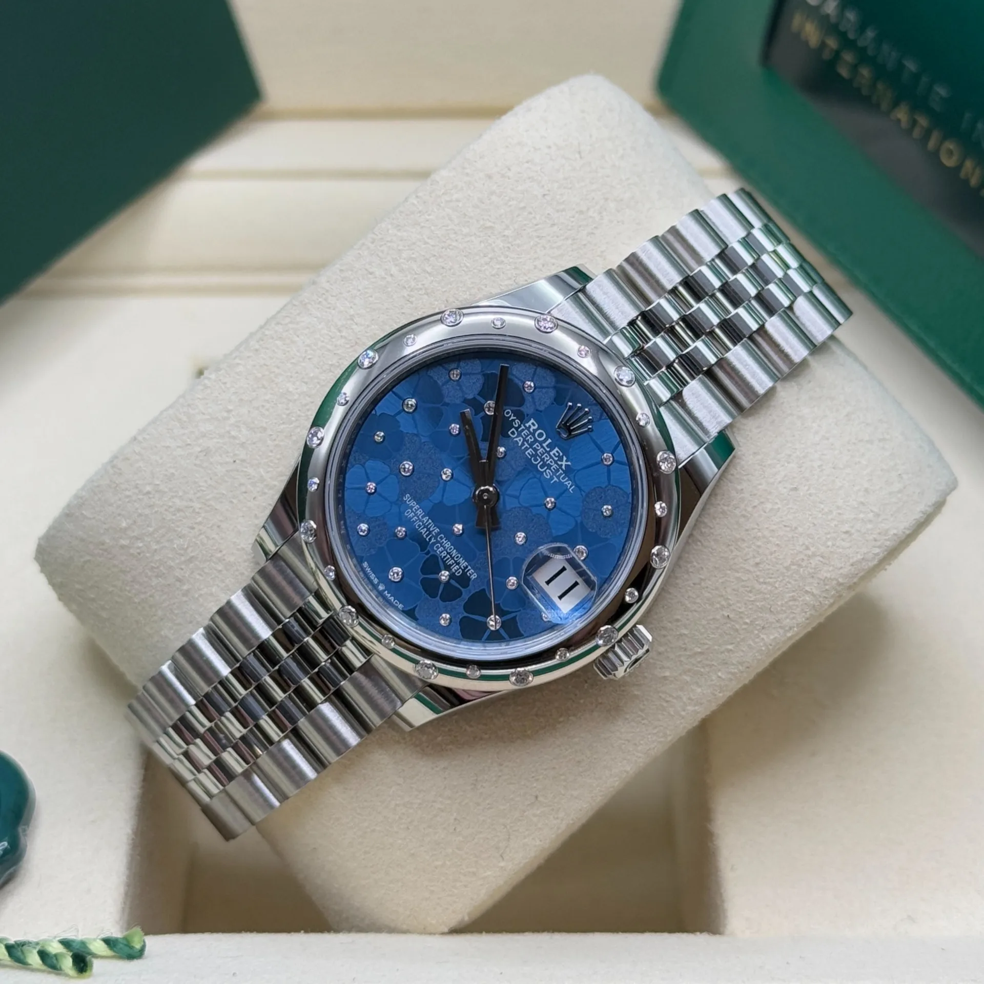 RLX Datejust m278344-0037/0038 Blue Floral Motif Dial 31mm Oyster - Image 7