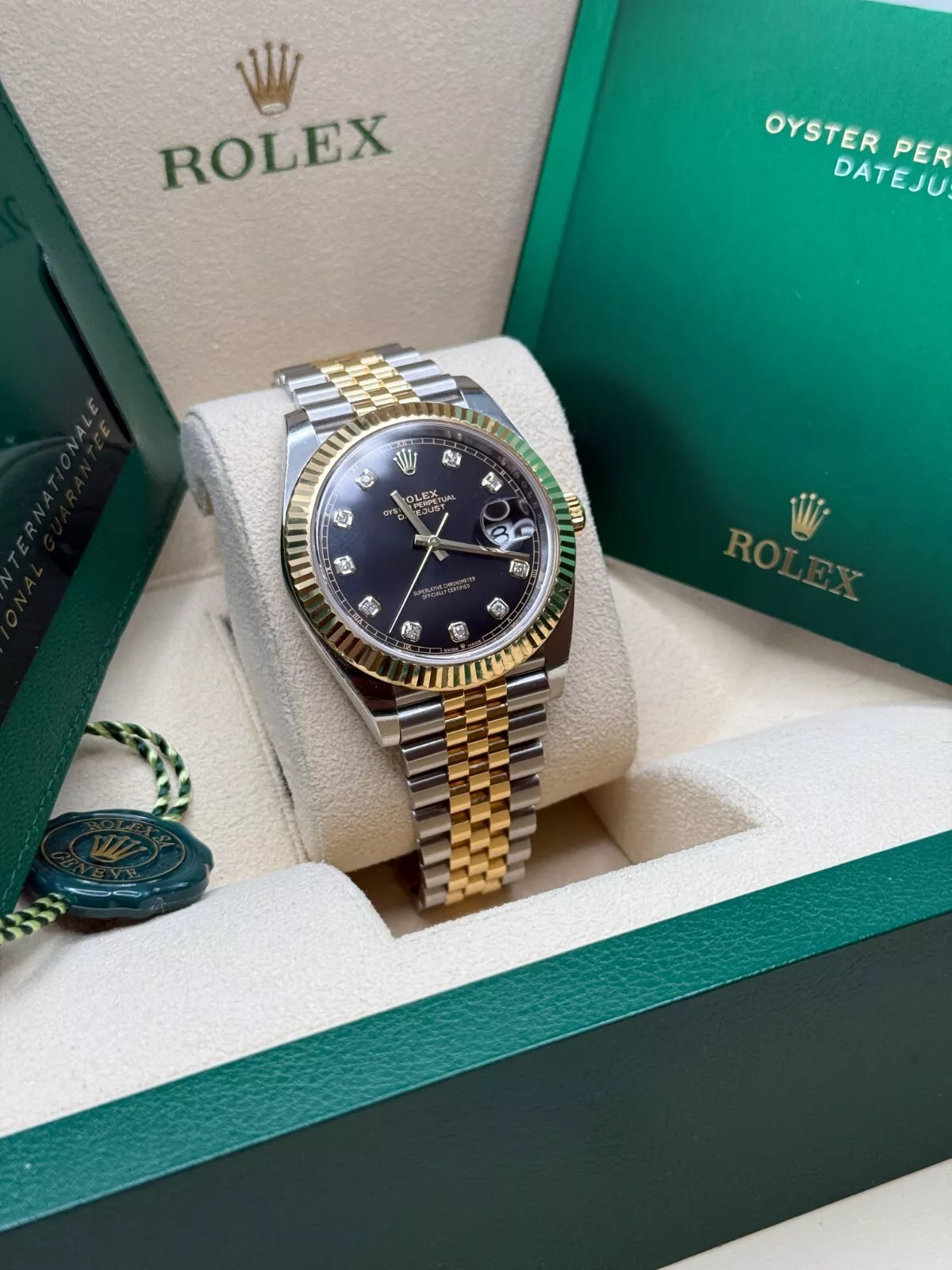 RLX Datejust 36mm 126233 Custom Black Dial Jubilee Bracelet Watch - Image 4