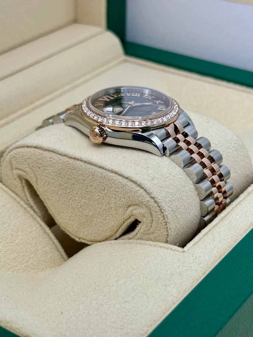 RLX Datejust m278381-0005/0006 Chocolate Roman Diamond 31mm Dial Diamond-Set Bezel and Oyster Bracelet Watch - Image 7