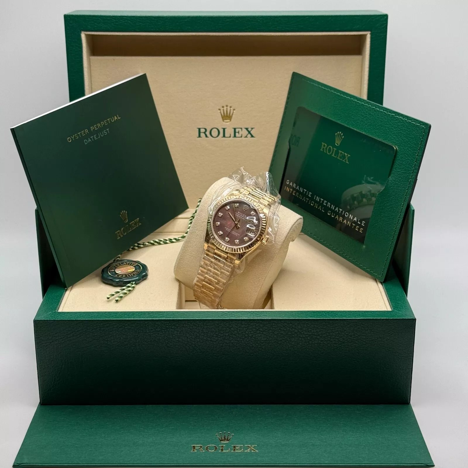 RLX Datejust m278278-0038 Black Mother-of-Pearl 31mm Dial President Bracelet Watch - Image 9