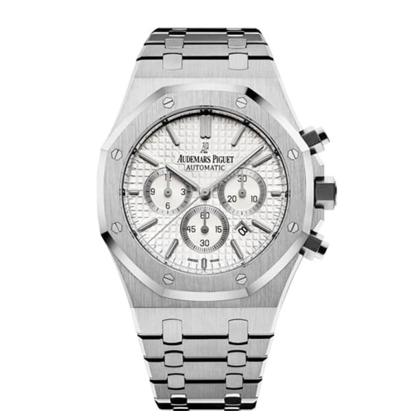 【Super Clone】Audemars Piguet Royal Oak Chronograph Silver-toned Dial 41mm Stainless Steel Watch