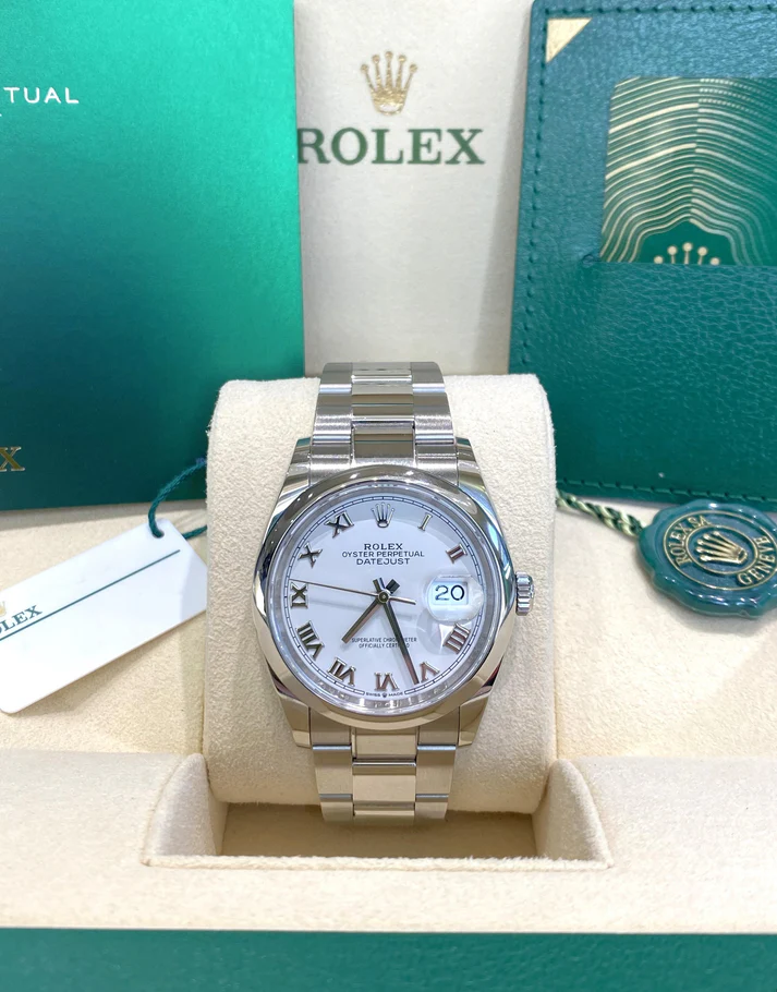 RLX Datejust 36mm 126200 Stainless Steel White Roman Dial Oyster - Image 3
