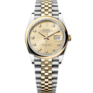 RLX  Datejust 36mm 126203 Golden Fluted Dial Domed Bezel Oyster Bracelet