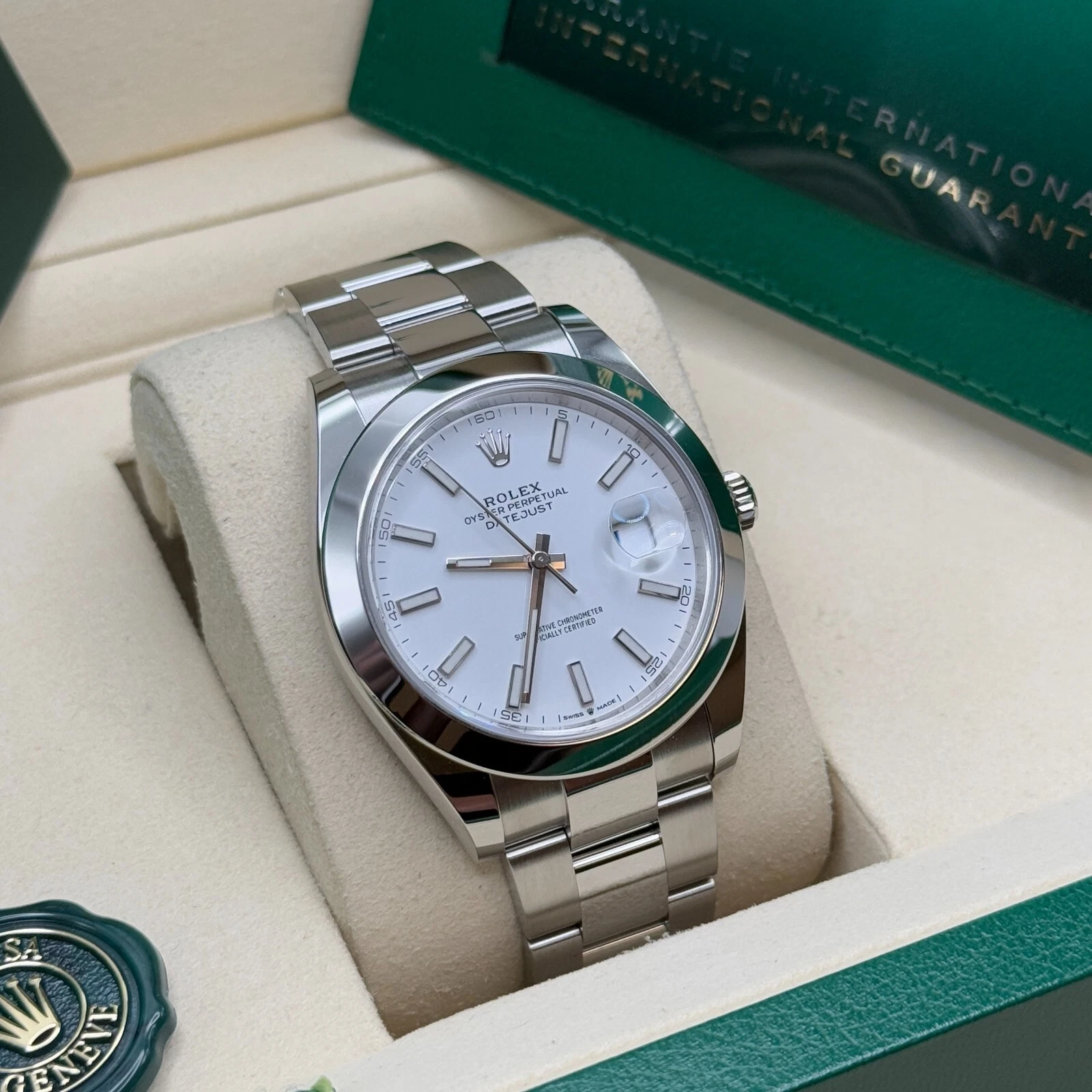 RLX Datejust 41mm 126300 White Index Oyster Stainless Steel Watch - Image 5