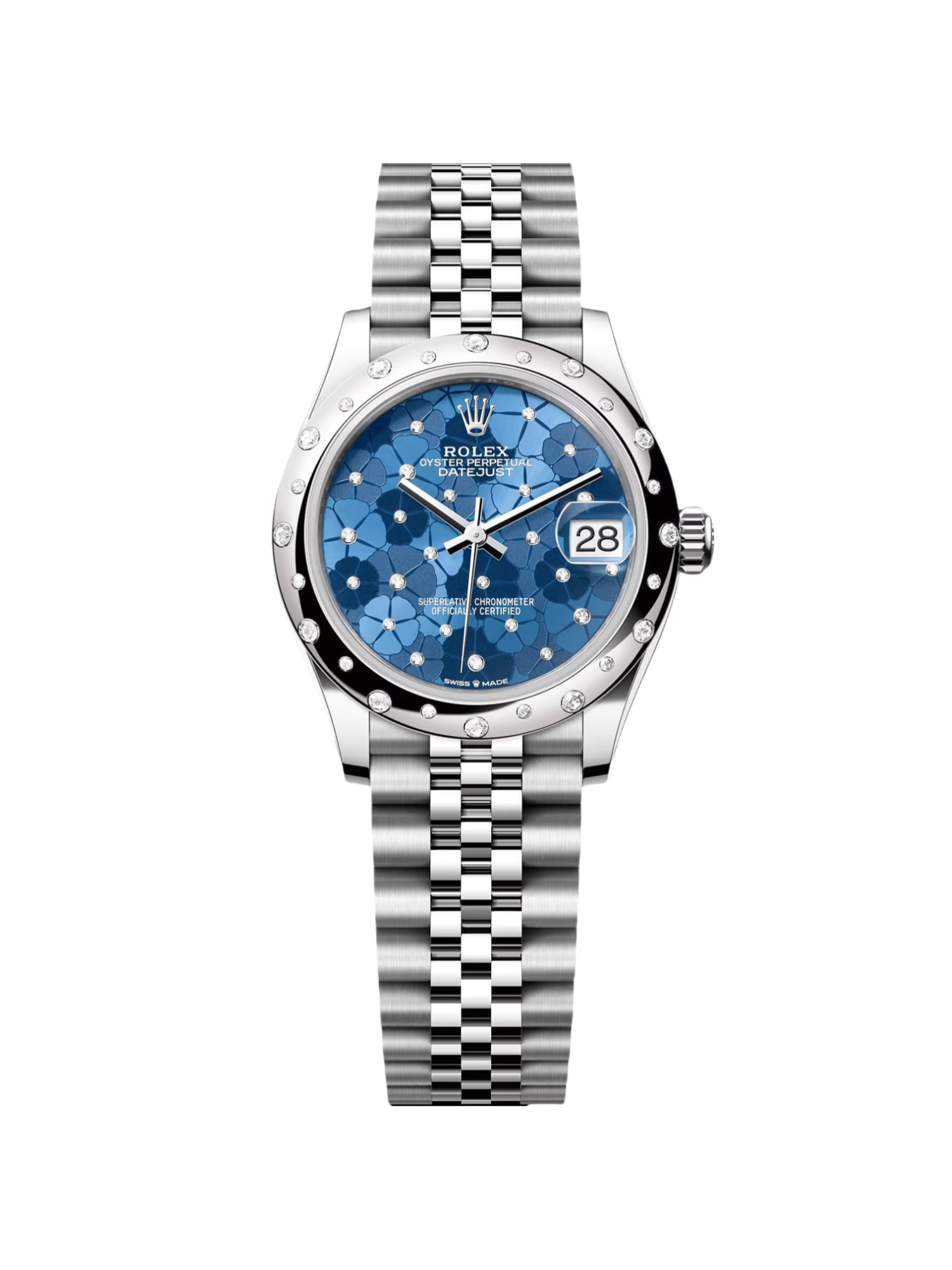 RLX Datejust m278344-0037/0038 Blue Floral Motif Dial 31mm Oyster