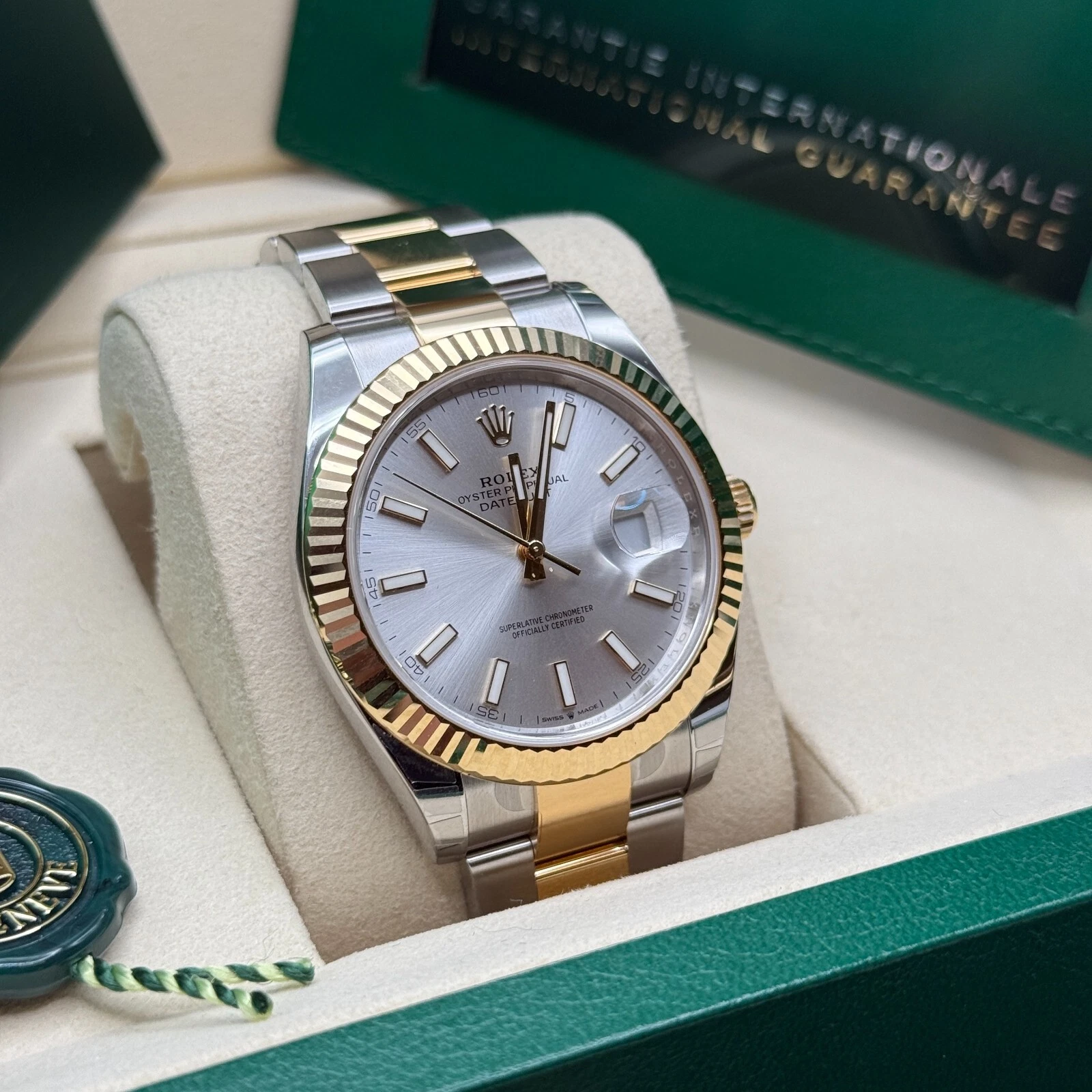 RLX Datejust 41mm 126333 Silver Index Oyster Steel and Yellow Gold Mens Watch - Image 5