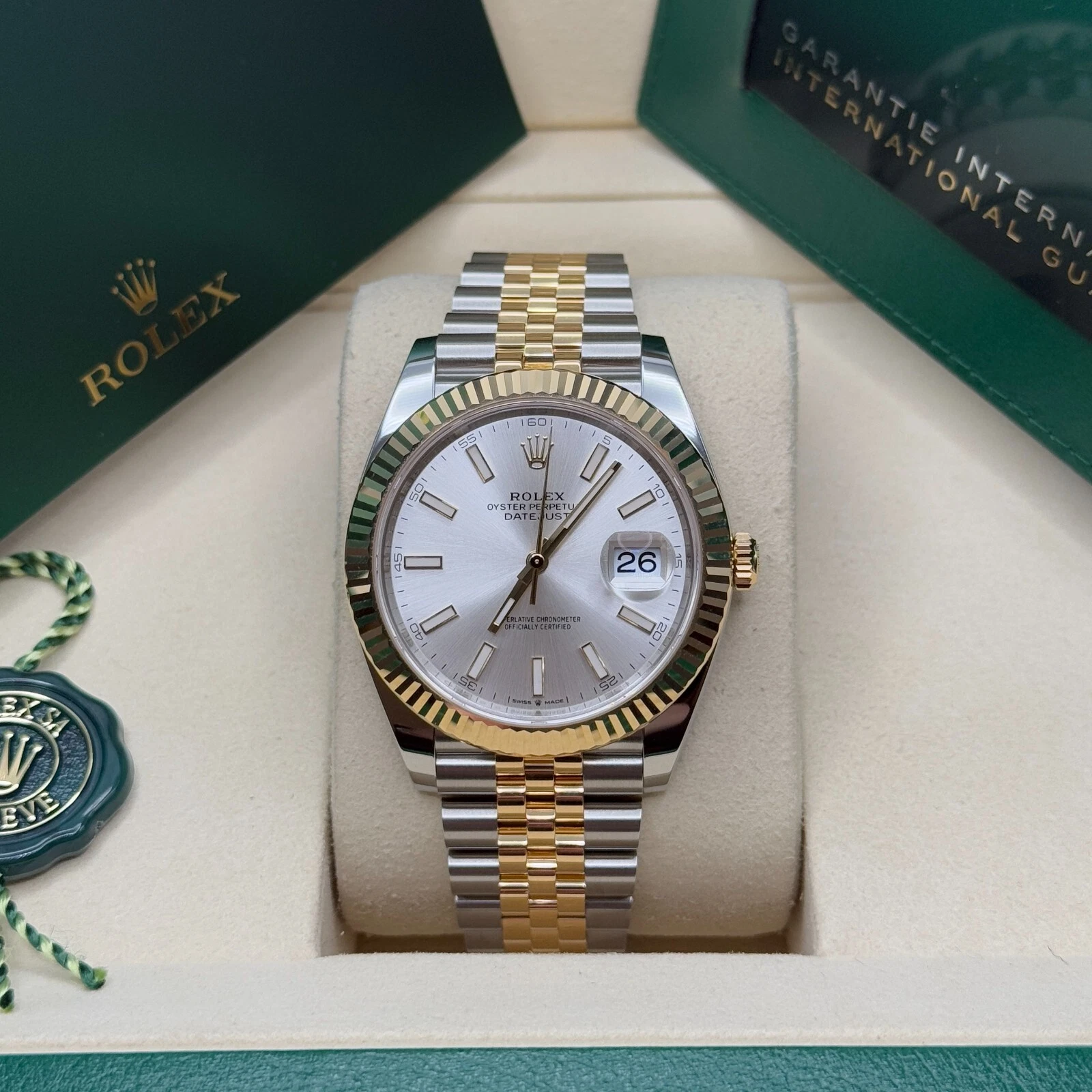 RLX Datejust 41mm 126333 Silver Index Oyster Steel and Yellow Gold Mens Watch - Image 12