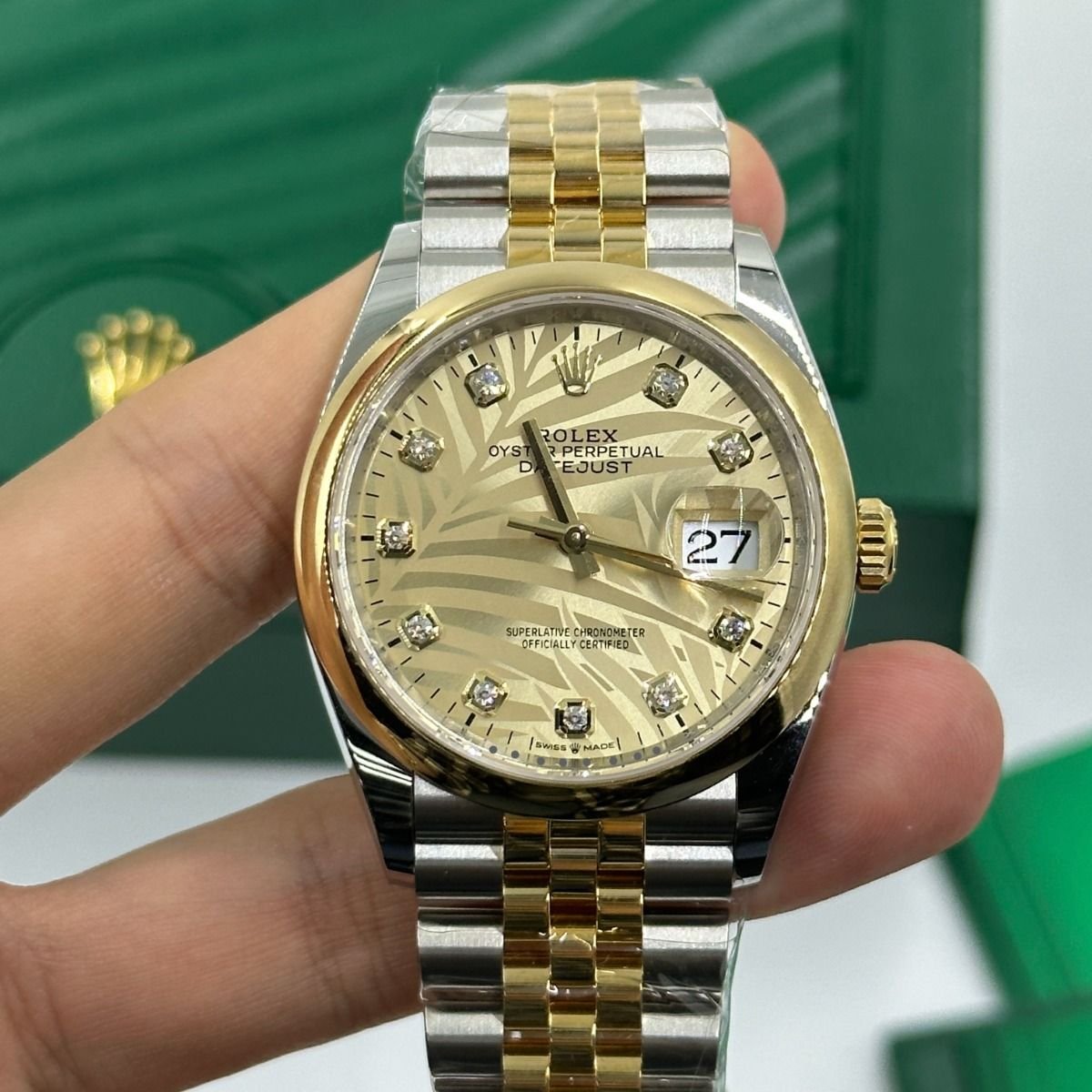 RLX Datejust 36mm 126203 Golden Fluted Dial Domed Bezel Oyster Bracelet - Image 10