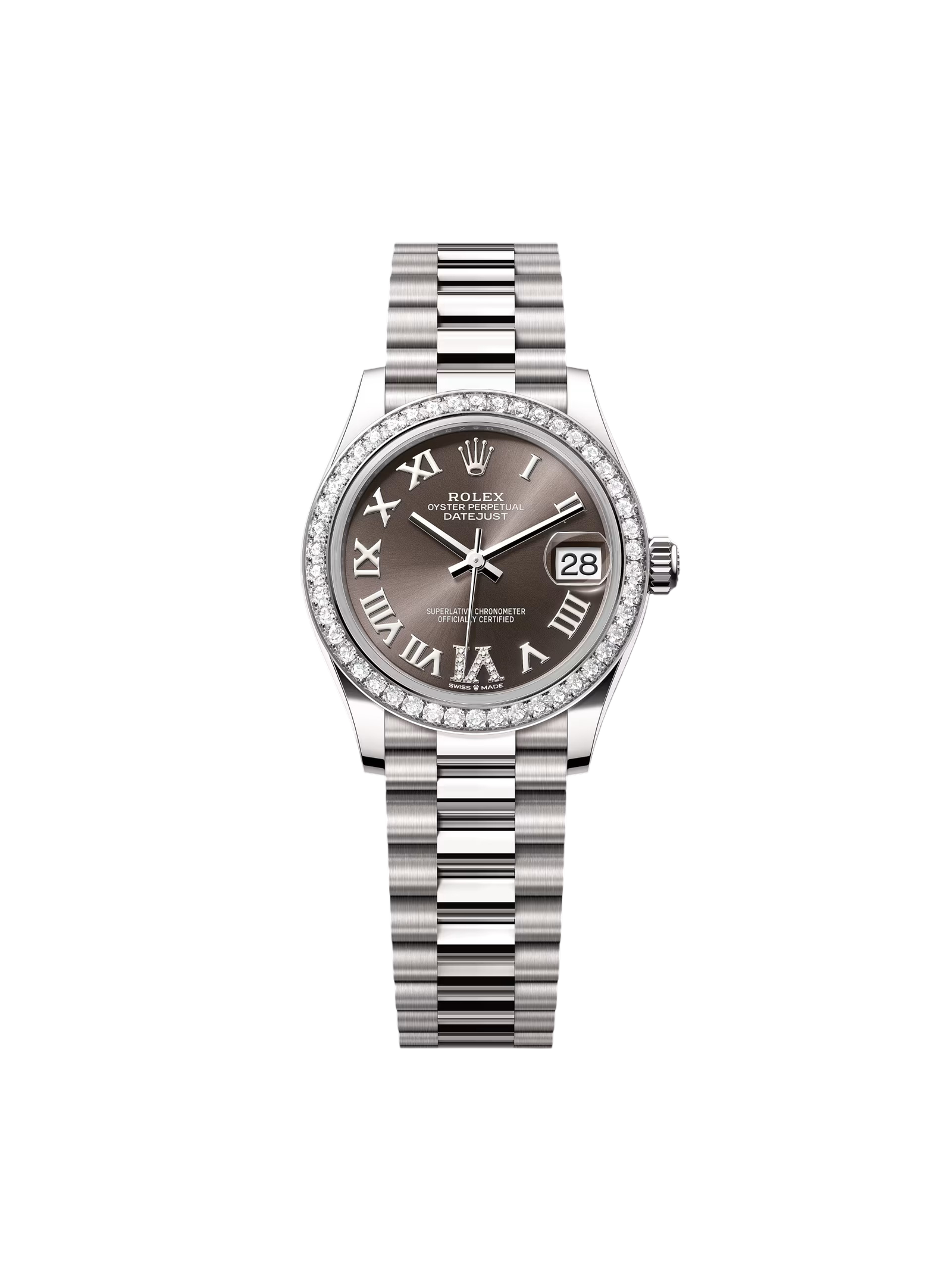 RLX Datejust m278289RBR-0020 Dark Grey Dial White Gold President