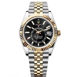 RLX  Sky-Dweller 42mm 336933-0003/0004 Two-Tone Yellow Gold Black Dial Jubilee
