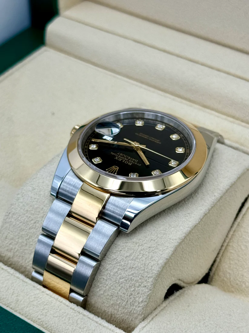 RLX Datejust 41mm 126303 Black Diamond Oyster Steel and Yellow Gold Mens Watch - Image 4