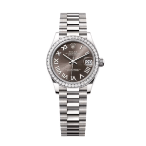 RLX Datejust m278289RBR-0017 Dark Grey Dial White Gold President Watch