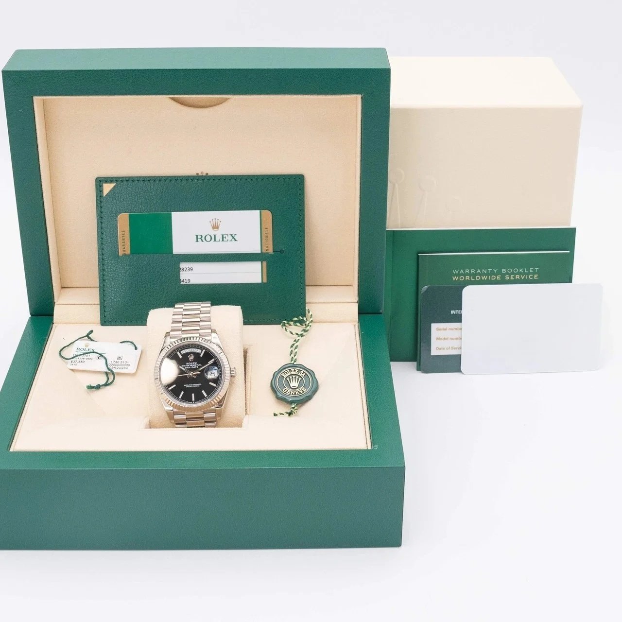 RLX Day-Date "President" 40mm White Gold Black Index Dial - 228239 - Image 8