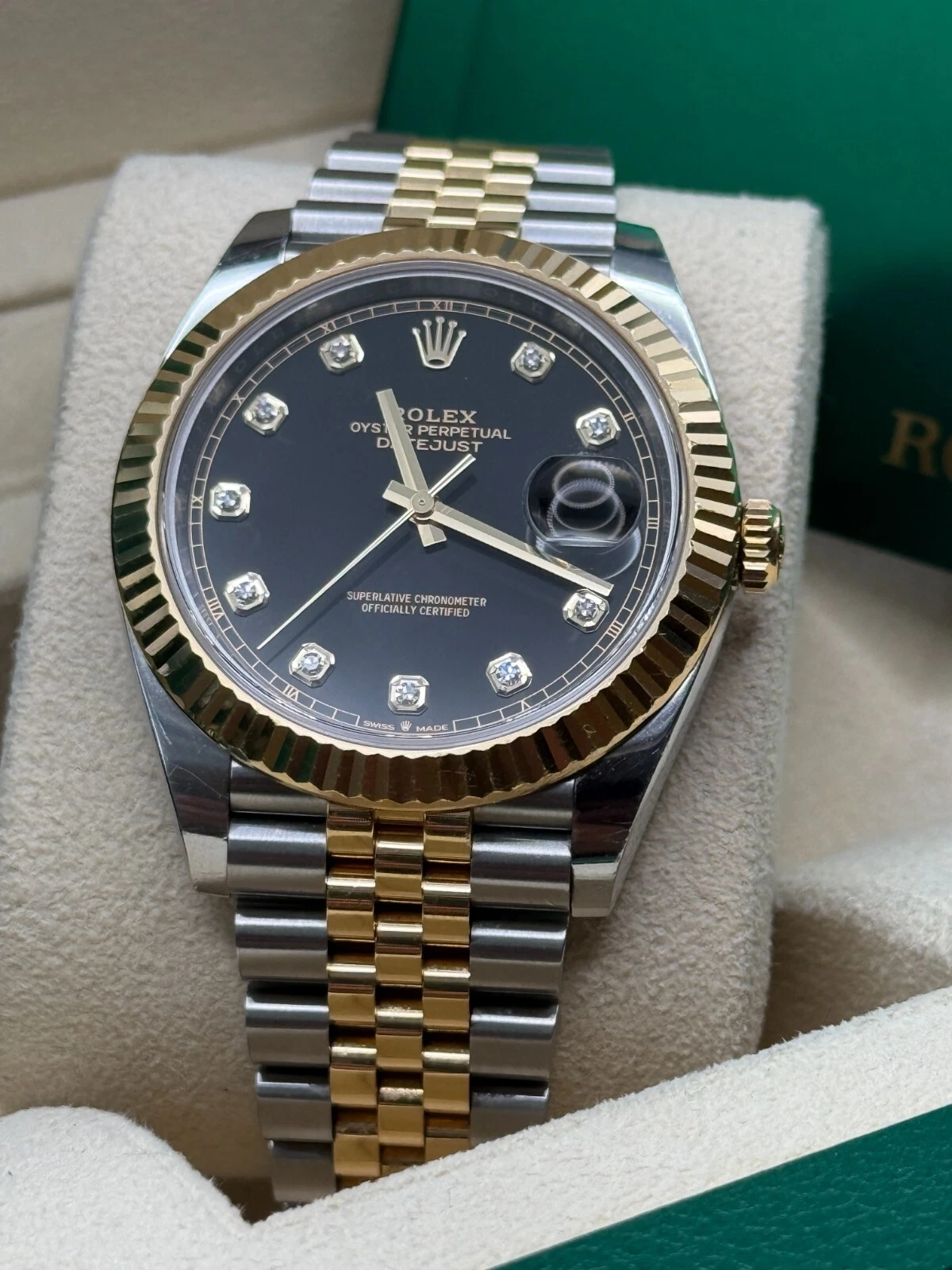 RLX Datejust 36mm 126233 Custom Black Dial Jubilee Bracelet Watch - Image 7