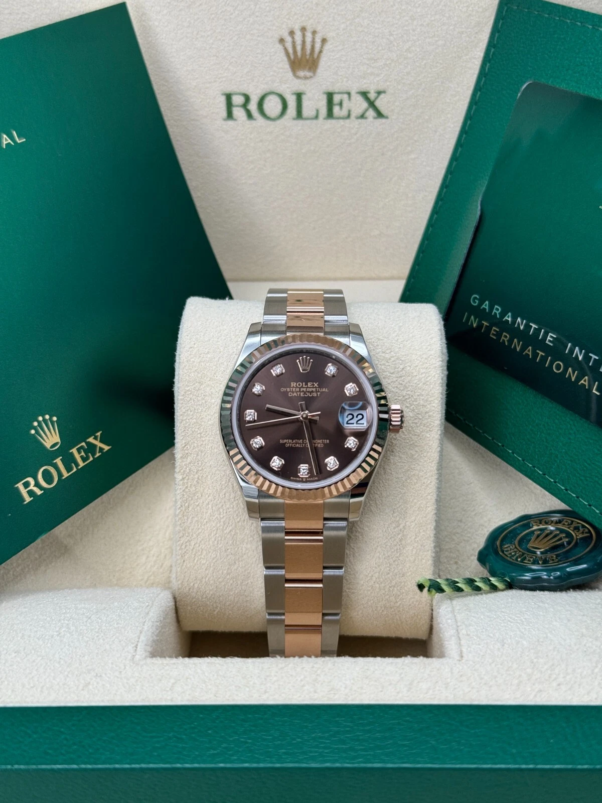 RLX Datejust m278271-0027/0028 Chocolate 31mm Dial Oyster Bracelet Watch - Image 3