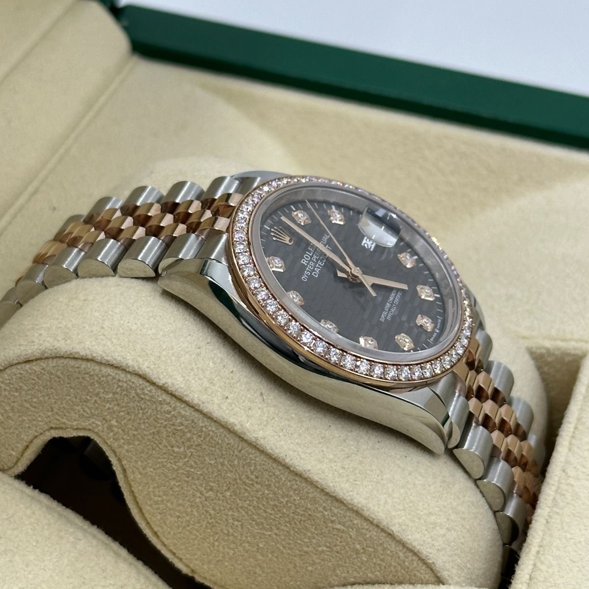 RLX Datejust 36mm 126281 Slate Fluted Motif Diamond Dial Diamond Bezel and Oyster Bracelet - Image 13