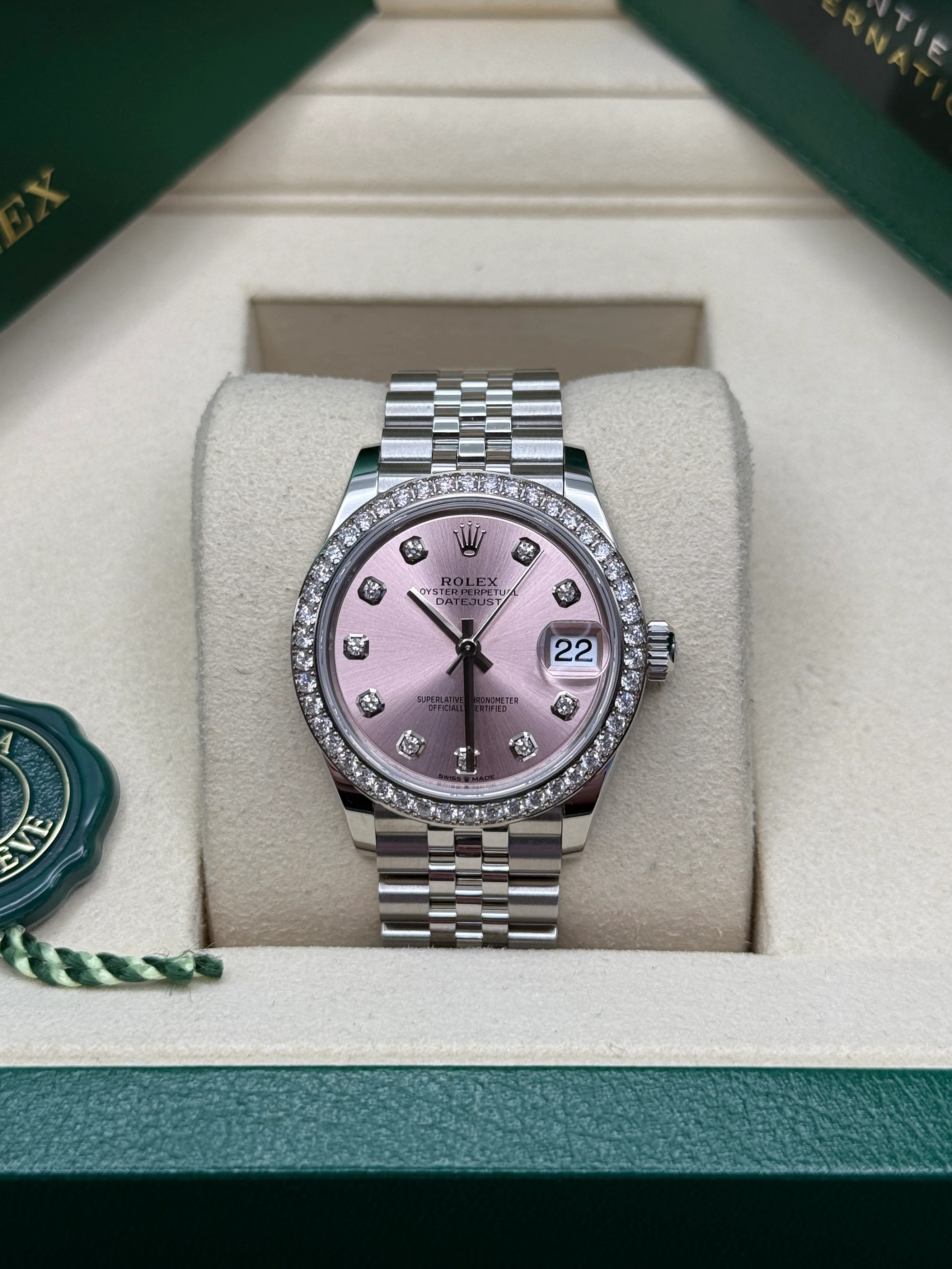 RLX Datejust m278384RBR-0035/0036 Pink 31mm Dial Oyster Watch - Image 3