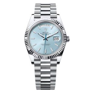 RLX  Day-Date "President" 40mm Platinum Ice Blue Index Dial - 228236