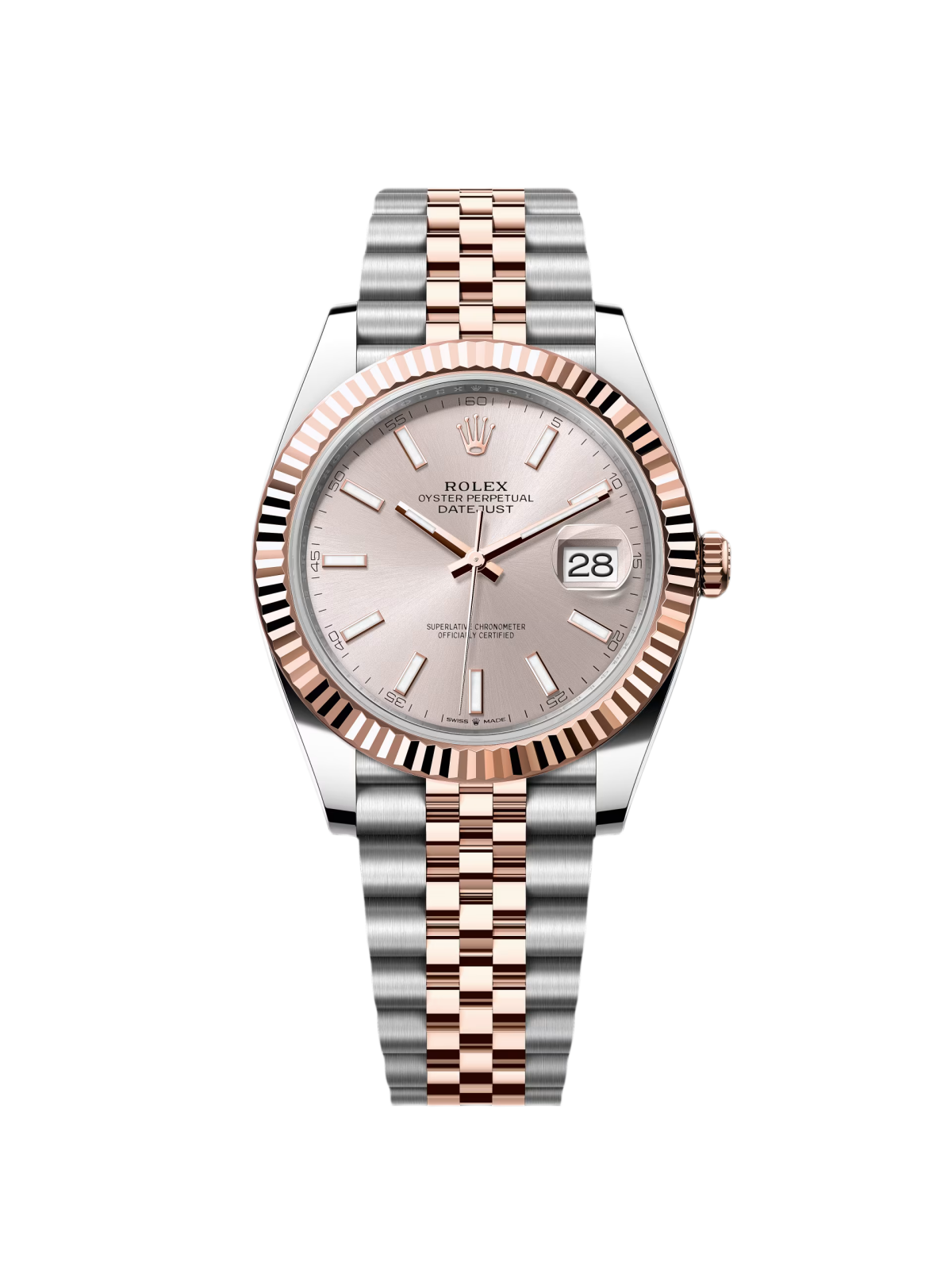 RLX Datejust 41mm 126331 Sundust Index Oyster Steel and Everose Gold Watch - Image 2