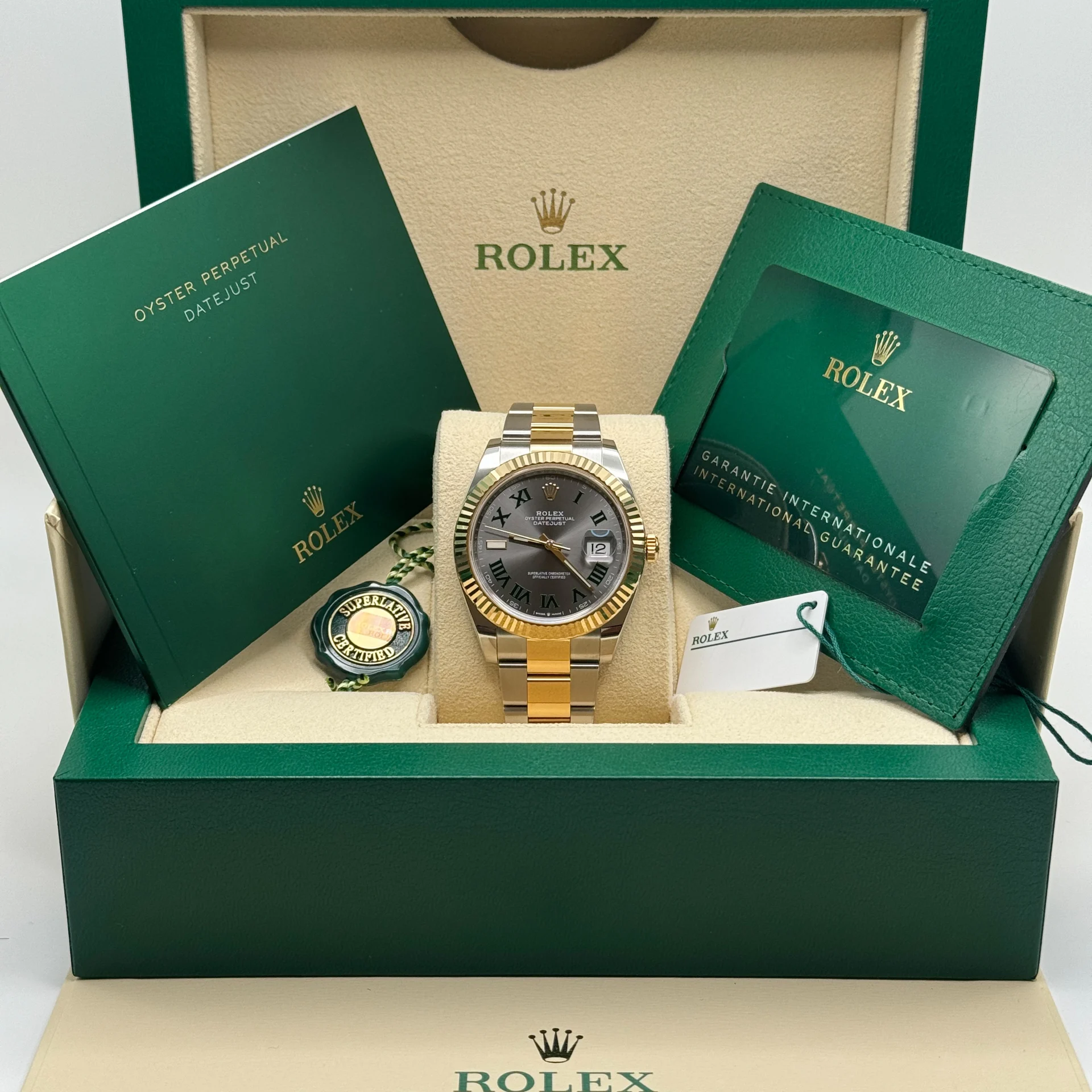 RLX Datejust 41mm 126333 Two-Tone Yellow Gold Fluted Bezel "Wimbledon" Dial Oyster - Image 11