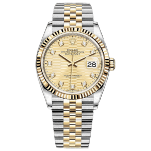 RLX  Datejust 36mm 126233 Champagne Fluted Motif Diamond Dial Jubilee Bracelet