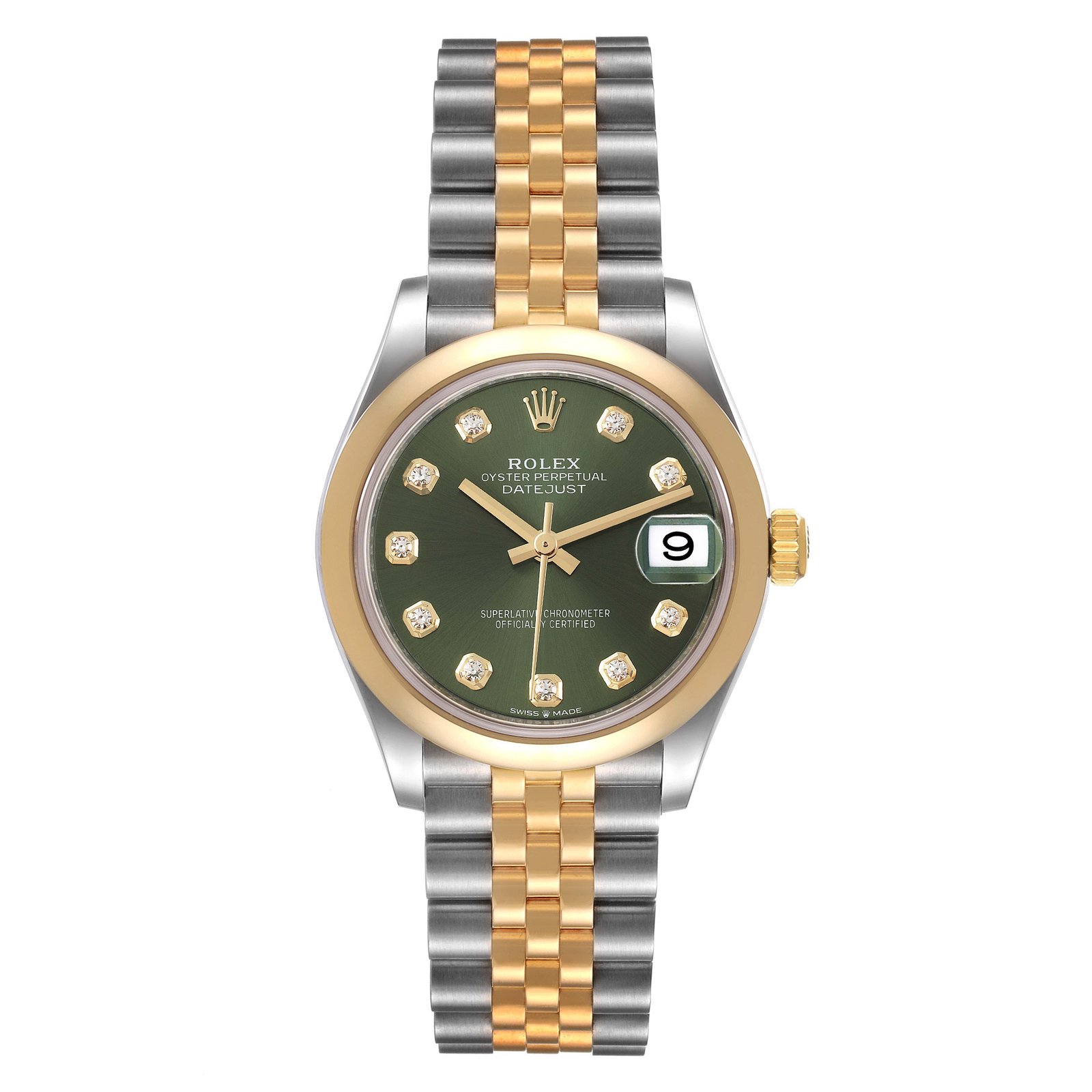 RLX Datejust m278243-0029/0030 31mm Olive Green Dial Yellow Rolesor Oyster Watch - Image 3
