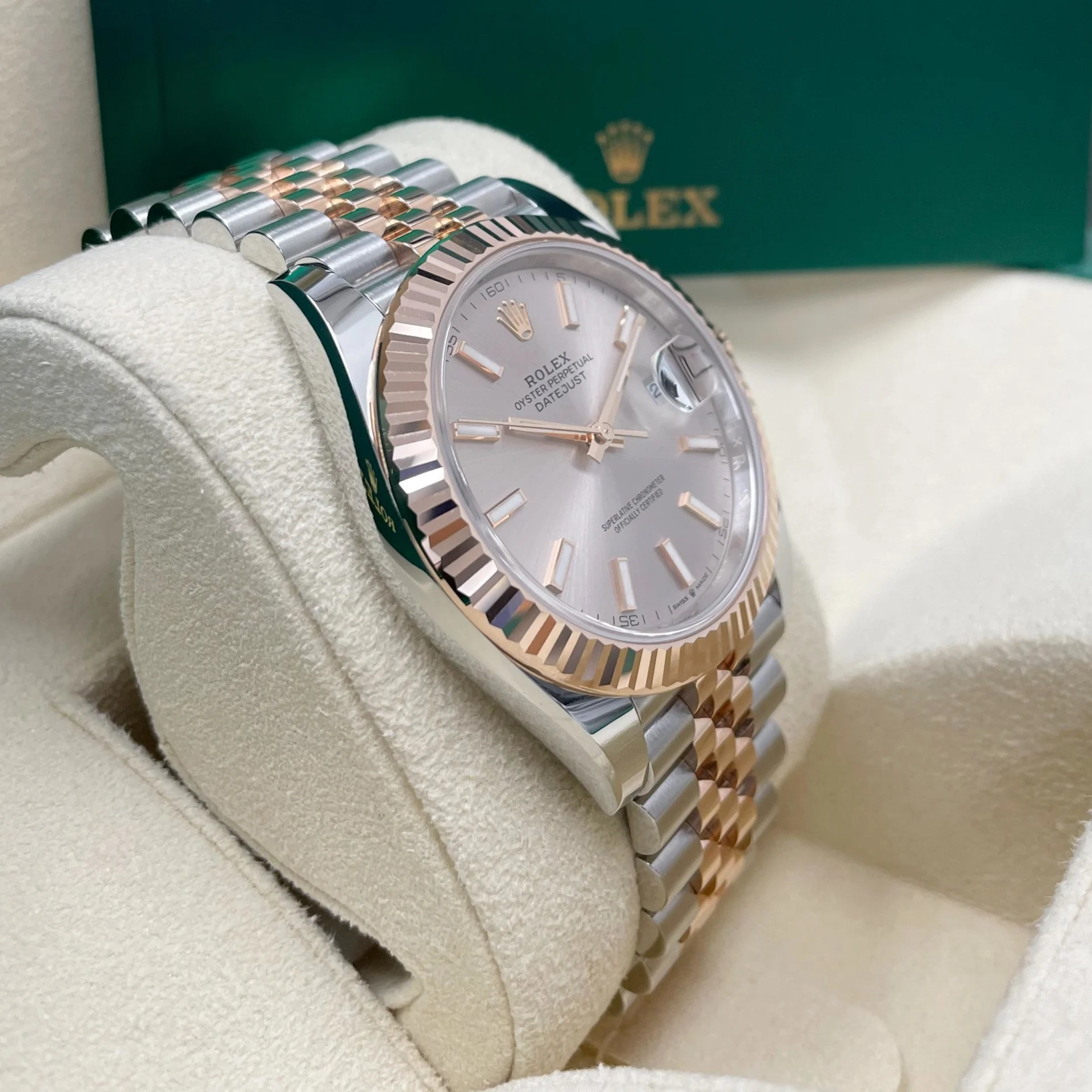 RLX Datejust 41mm 126331 Sundust Index Oyster Steel and Everose Gold Watch - Image 9