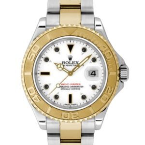 【Super Clone】Rolex Yacht-Master 168623 Steel Yellow Gold White Dial 35MM Unisex Replica Watch