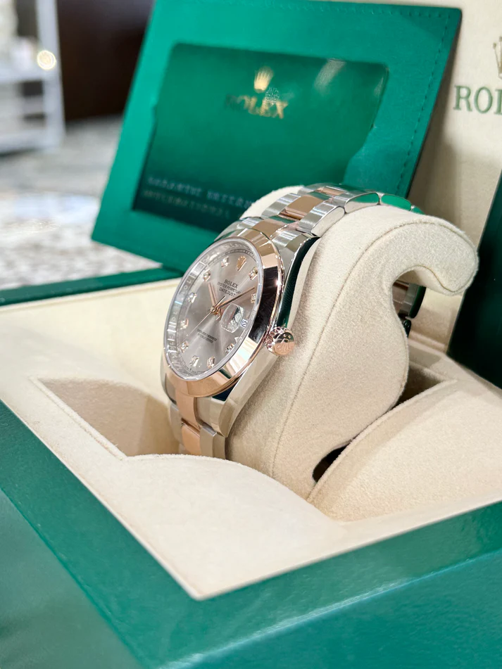 RLX Datejust 41mm 126301 Sundust Index Oyster Steel and Everose Gold Watch - Image 5