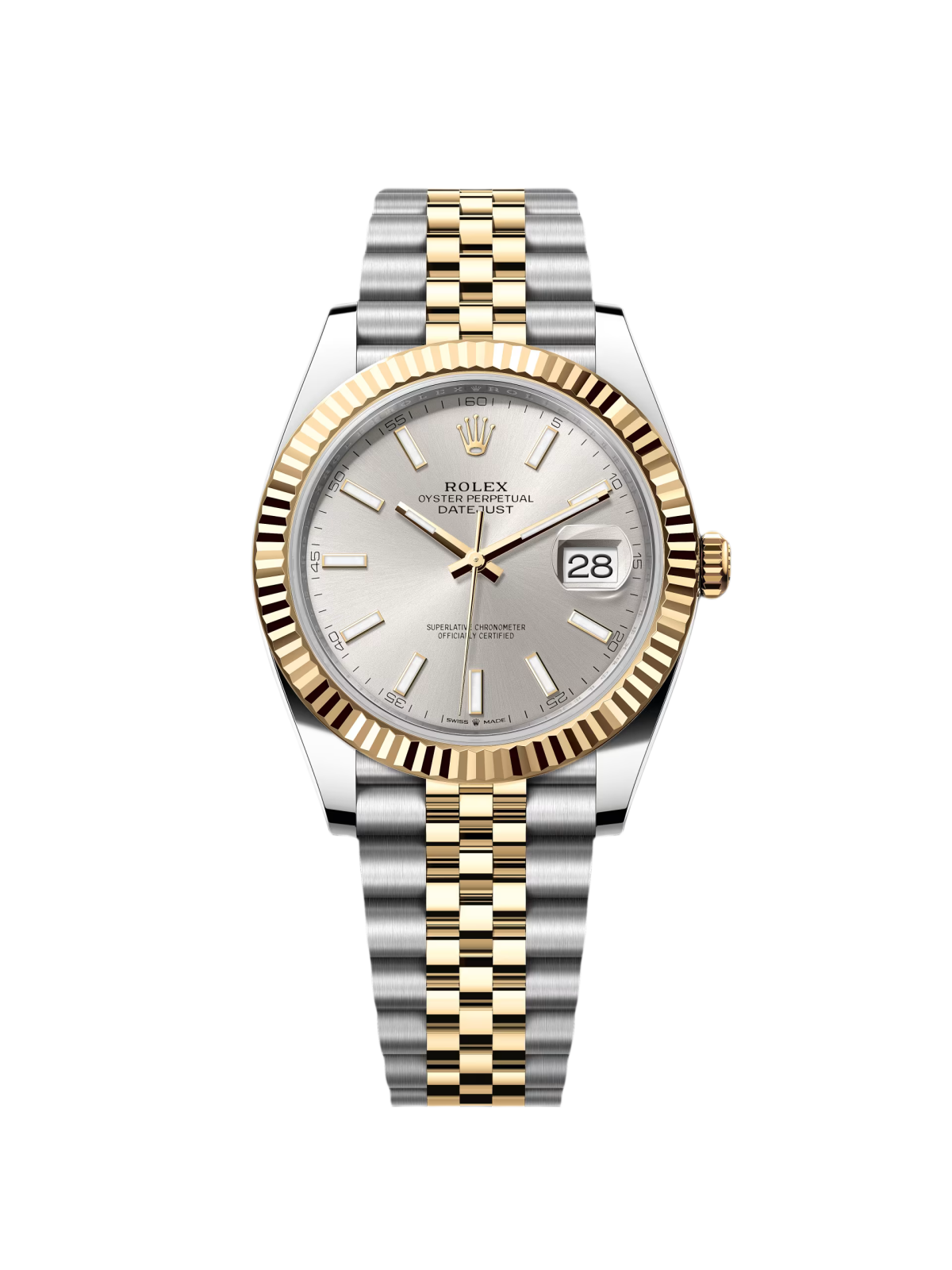 RLX Datejust 41mm 126333 Silver Index Oyster Steel and Yellow Gold Mens Watch - Image 2