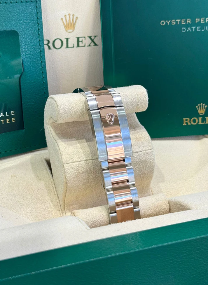 RLX Datejust 41mm 126301 Chocolate Index Oyster Steel and Everose Gold Watch - Image 8