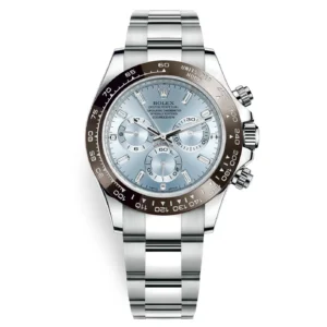 【Super Clone】Rolex Daytona 40mm Platinum Ice Blue Diamond Baguette Dial  m116506