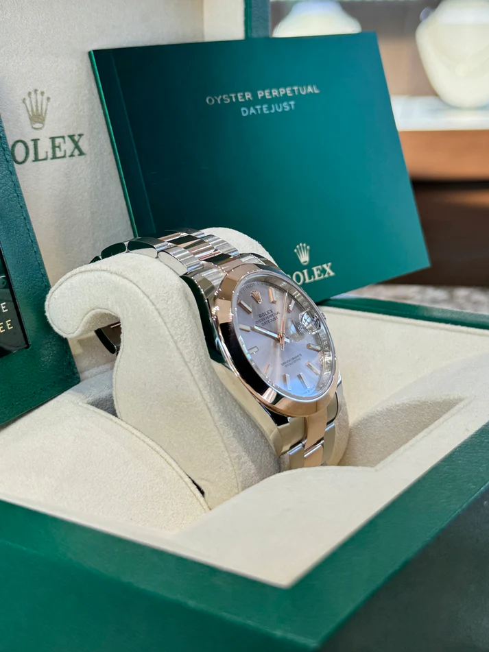 RLX Datejust 41mm 126301 Sundust Index Oyster Steel and Everose Gold Watch - Image 4