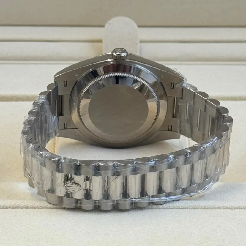 RLX Day-Date "President" 40mm Platinum Meteorite Diamond Baguette Dial - 228236 - Image 7