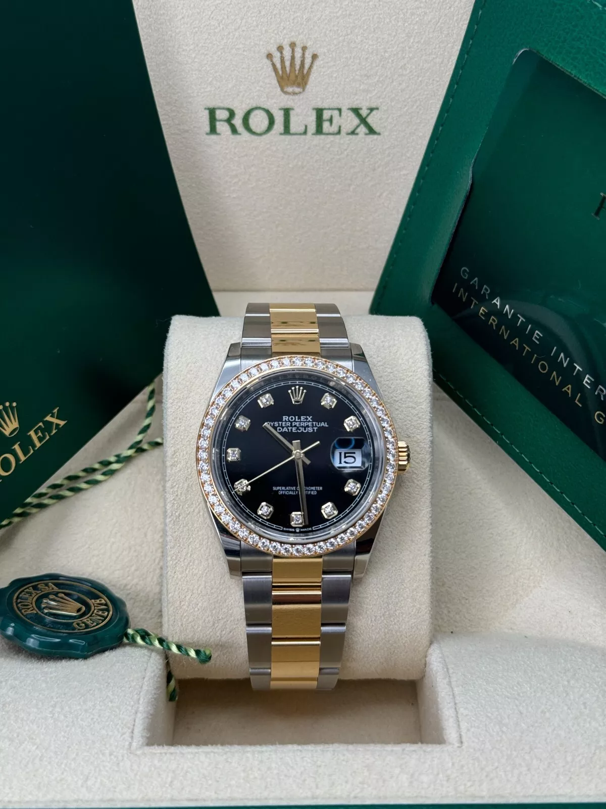 RLX Datejust 36mm 126283 Bright Black Dial Oyster Bracelet Watch - Image 3