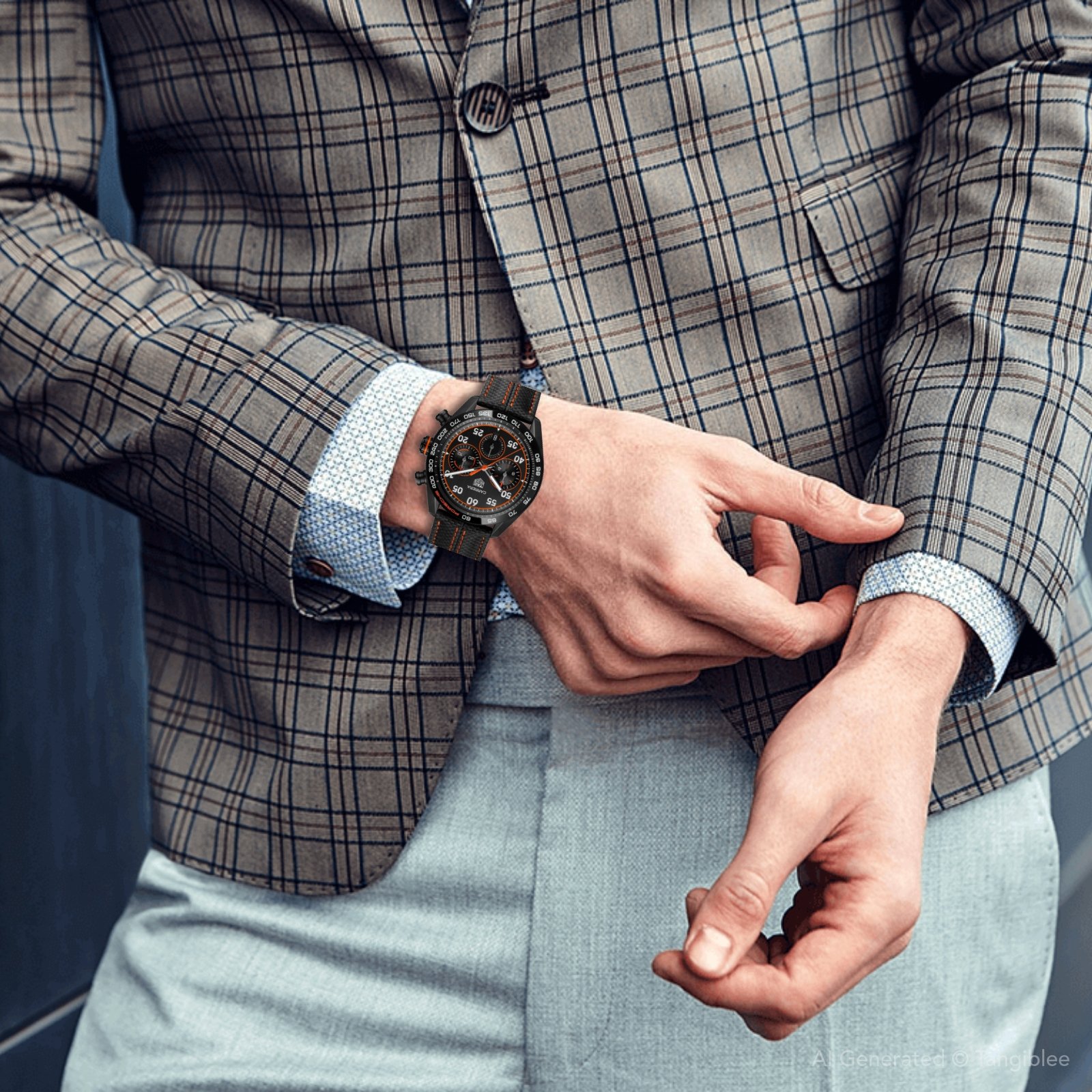 【Super Clone】TAG Heuer Carrera Chronograph x Porsche Orange Racing Men's Watch CBN2A1M.FC6526 - Image 8