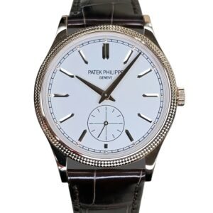 【Super Clone】Patek Philippe Calatrava Small Seconds White Dial Leather Strap 6119R 001 Watch
