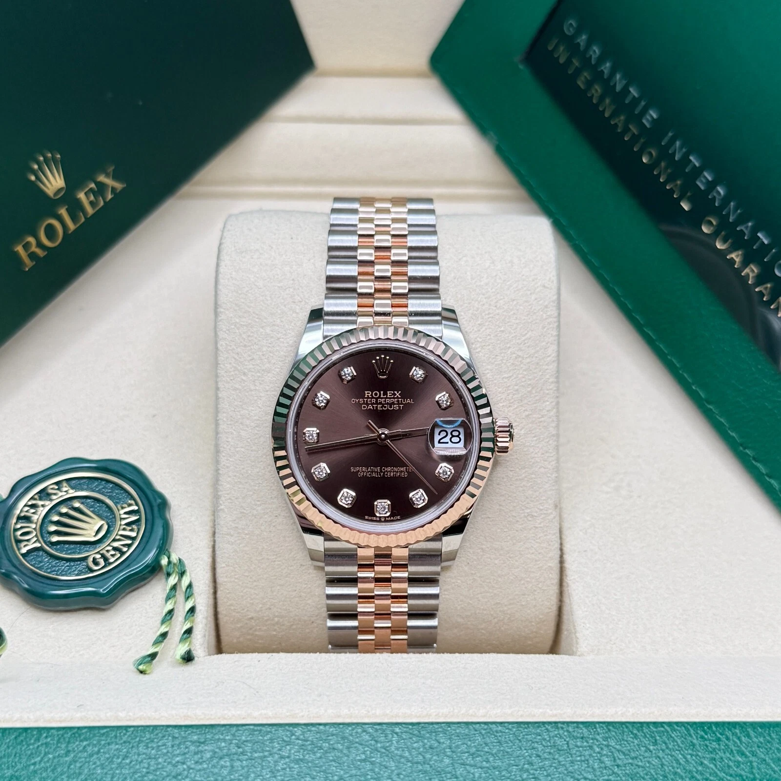 RLX Datejust m278271-0027/0028 Chocolate 31mm Dial Oyster Bracelet Watch - Image 10