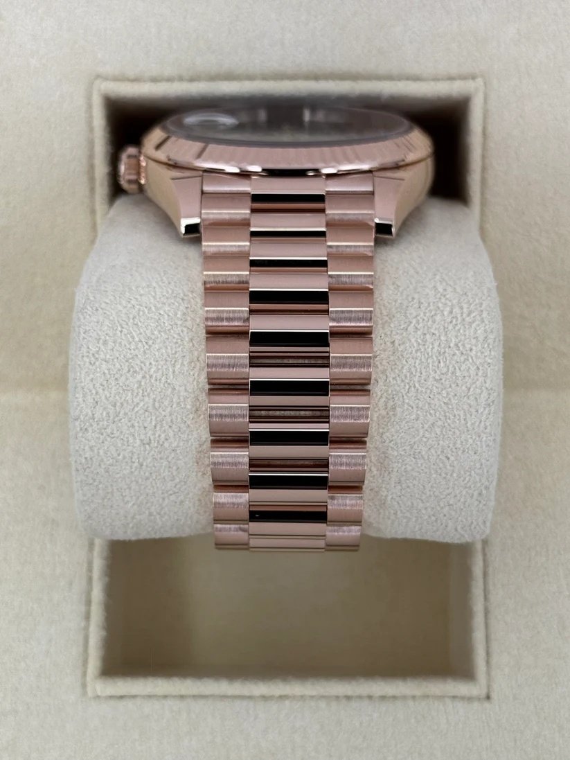 RLX Day-Date "President" 40mm Everose Gold Slate Roman Ombre "Smoke" Dial - 228235 - Image 5