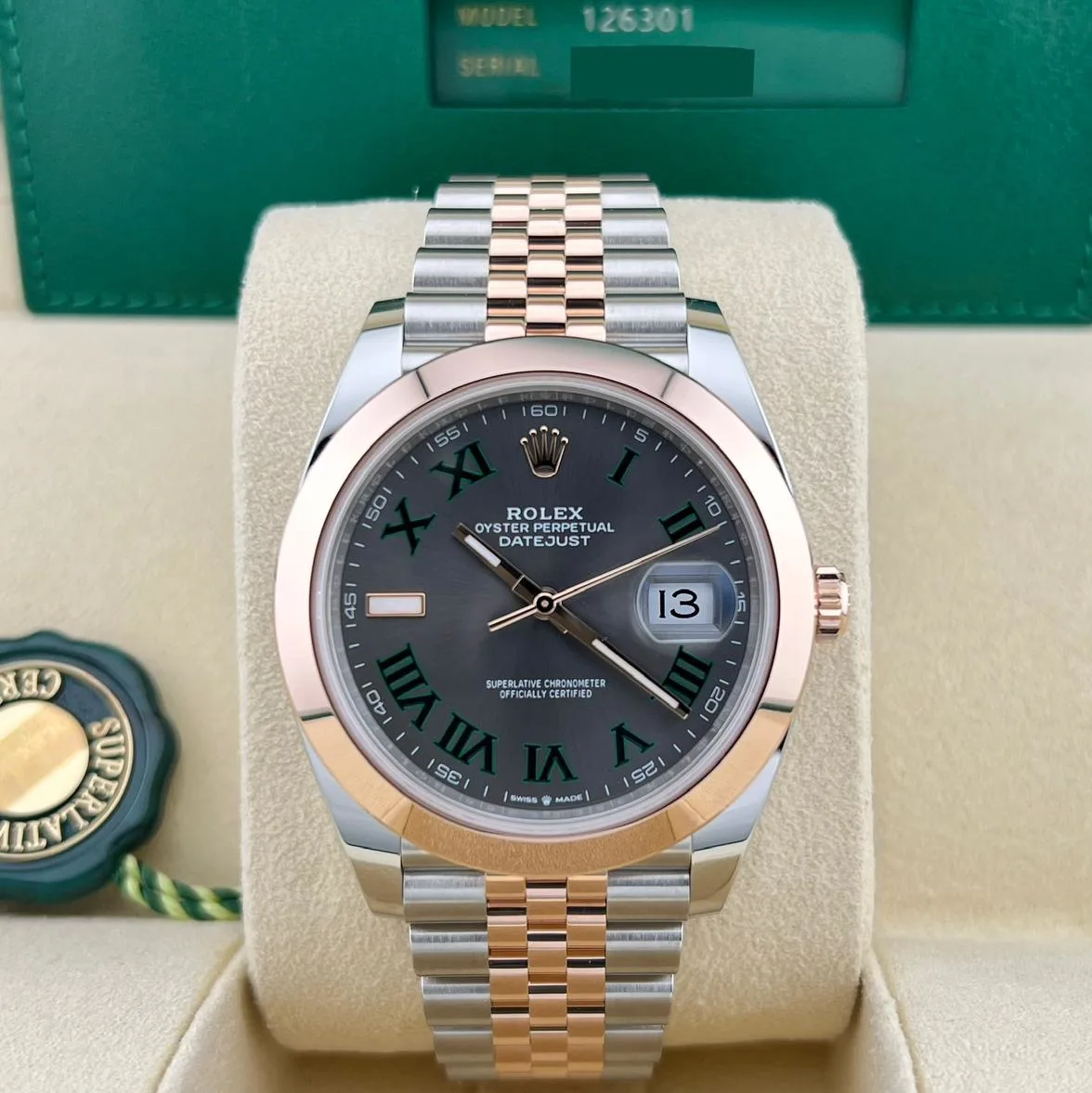 RLX Datejust 41mm 126301 Sundust Slate Roman Dial Oyster Bracelet - Image 11