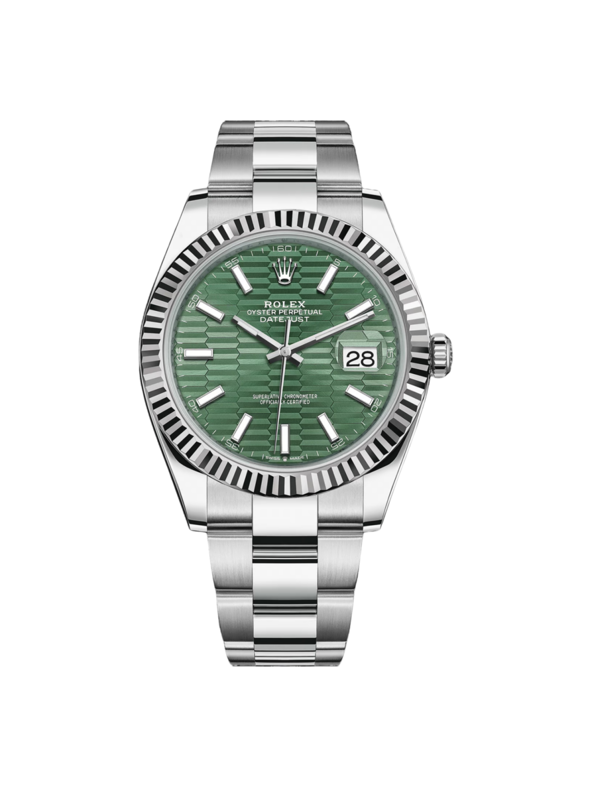 RLX Datejust 41mm 126334 Mint Green Fluted Motif Dial Oyster Bracelet