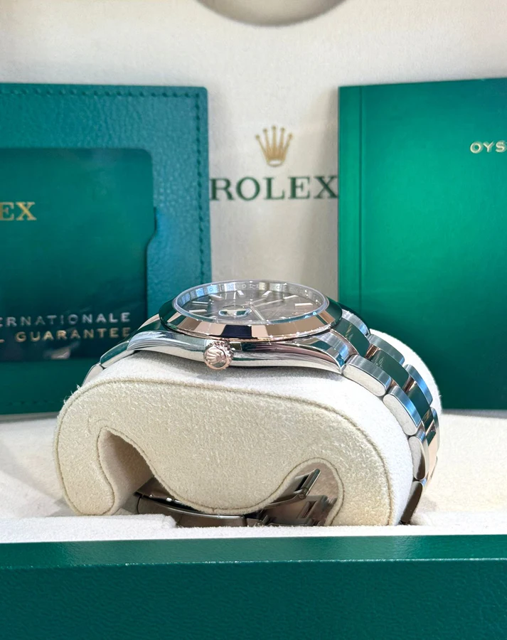 RLX Datejust 41mm 126301 Chocolate Index Oyster Steel and Everose Gold Watch - Image 10