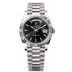 RLX Day-Date "President" 40mm White Gold Black Index Dial - 228239