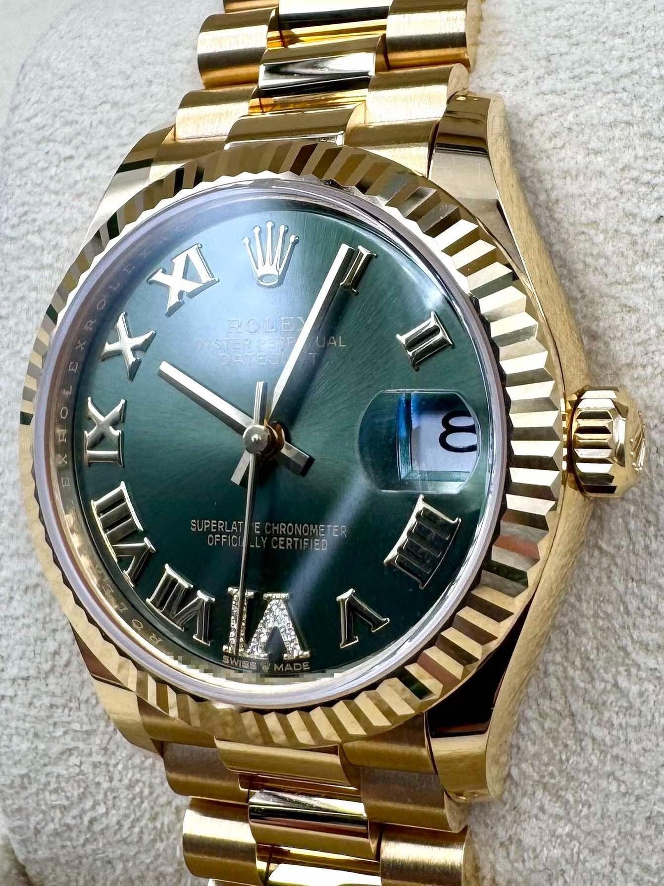 RLX Datejust m278278-0030 Olive Green 31mm Dial President Bracelet Watch - Image 4