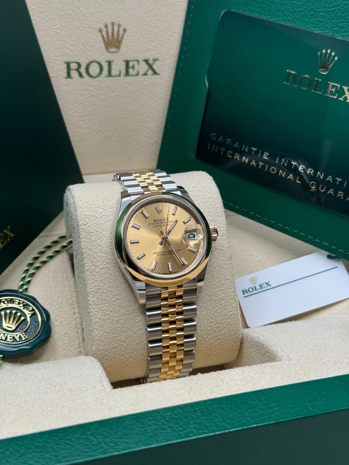RLX Datejust m278243-0013/0014 31mm Champagne Dial Yellow Rolesor Oyster Watch - Image 15