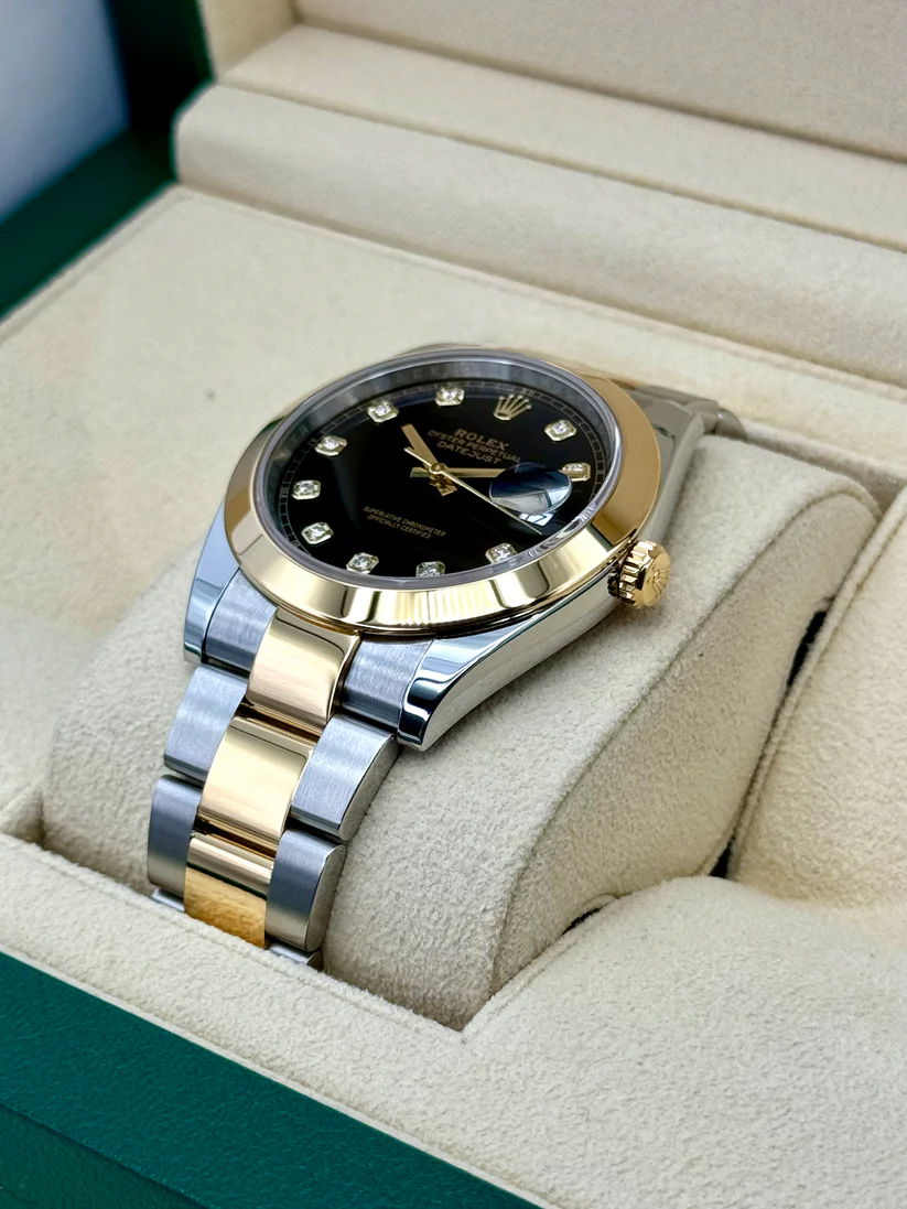 RLX Datejust 41mm 126303 Black Diamond Oyster Steel and Yellow Gold Mens Watch - Image 6